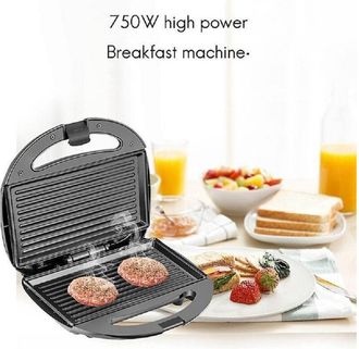 Trade Shop Trade Shop - Piastra Panini Toast Bistecchiera Tostapane Griglia Grill Sandwich 750w Q-hb001
