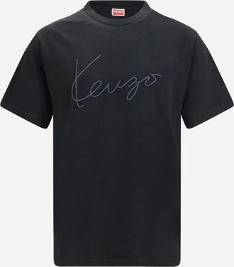 Kenzo T-shirt in cotone ricamata con logo Man XL
