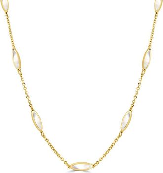Italian Gold, Inc 14K Mother Of Pearl Bar Layered Necklace