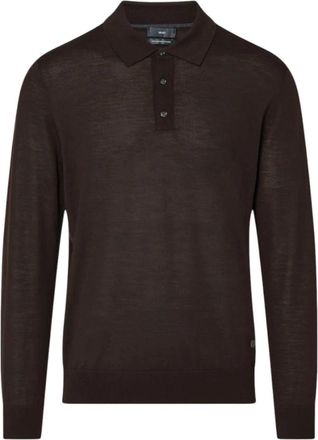 Liu Jo Merino Polo met lange mouwen - Heren - Ronde hals truien - Bruin - L - Wol - Truien & Vesten