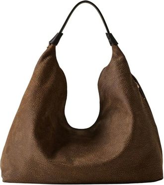 Borbonese Plie Hobo Medium - - Bags - Donna - Marrone - ONE SIZE