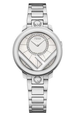 Fendi Run Away Diamond Bracelet Watch, 28mm in Silver at Nordstrom Rack