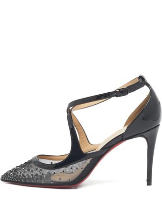 Christian Louboutin Twistissima pumps - women - Mesh/Calf Leather/Mesh/Patent Leather/Rubber/Calf Leather - 35 - Black