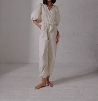 Juan de Dios Guayacan Cotton Bio Jumpsuit In Ivory