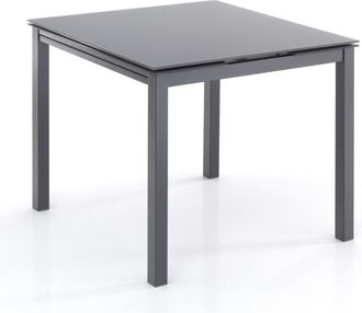 Oresteluchetta Mesa extensible de cristal templado gris cm. Al.75 x l.90 x p.90