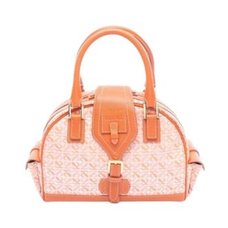 Loewe Pre-owned Handbags, female, Orange, Size: ONE SIZE Pre-owned Canvas Handbag