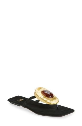 Jeffrey Campbell Bazaar Flip Flop in Black Suede Tortoise at Nordstrom, Size 7.5