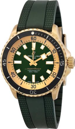 Breitling Superocean Automatic Chronometer Green Dial Mens Watch N17375201L1S1