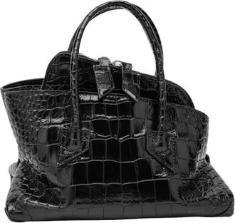 The Attico La Passeggiata Mini Tas met Handvat - Dames - Handtassen - Zwart - ONE Size - Leer - Tassen