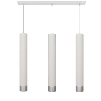 Netlighting Tuba Straight Bar Pendant Ceiling Light White Chrome 60cm
