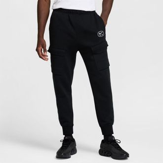 Nike Mens NSW SW AIR CARGO PANT FLC BB in Black/Fir - Size X-Small
