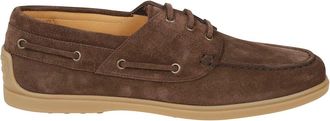 Tod's Suede Boat Shoe - male - Tods - Laced Shoes - Brown - 10 UK - Shoes