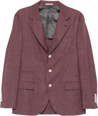 Brunello Cucinelli Blazer - Heren - Blazers - Rood - 2XL - Wol - Jassen