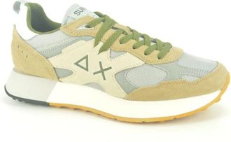 Sun 68 Beige Grijs Runner Tapijt - Heren - Sneakers - Veelkleurig - 40 EU - Schoenen