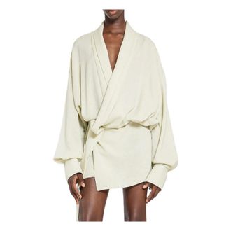 Ssheena Short Dresses, female, Beige, XS, Cappuccino V-Neck Wrap Dress