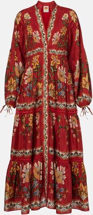 Farm Rio Abito midi Garden Delight in misto cotone