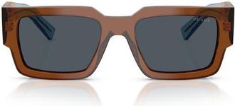Prada 55mm Rectangular Sunglasses in Chocolate /Dark Grey at Nordstrom