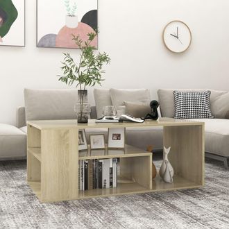 vidaXL Mesa De Centro Madera Contrachapada Roble Sonoma 100x50x40 Cm Vidaxl