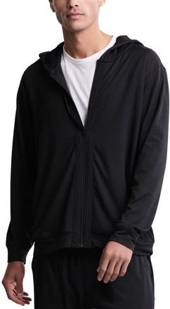 Barefoot Dreams Malibu Collection Butterchic Zip Hoodie in Black at Nordstrom, Size Xx-Large