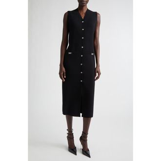 Versace Medusa Sleeveless Virgin Wool & Cashmere Sweater Dress in Black at Nordstrom, Size 4 Us