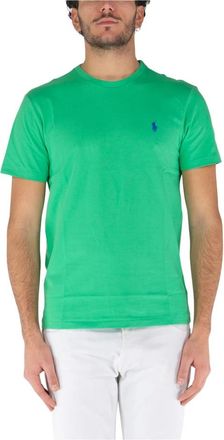 Polo Ralph Lauren Tops, Heren, Groen, S, Katoen, Logo T-shirt Klassieke Stijl