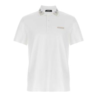 Versace Polo Shirts, male, White, S, Classic Polo Shirt for Men