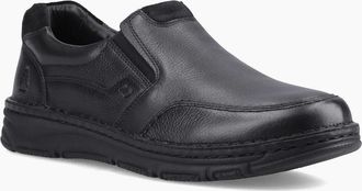 Hush Puppies Mens Hush Puppies Franco Slip on Leather Mens Black Loafers - Size: UK 12 / eu 47 / us 14