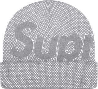SUPREME FW25 Studded Knockout Big Logo Beanie Heather Grey SUP-FW25-1098-GRY