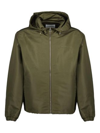Givenchy Windjack met geborduurd logo en capuchon - Groen