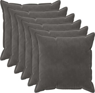 vidaXL Funda De Almohada 6 Pcs Houten Gris Oscuro 55 X 55 Cm Vidaxl