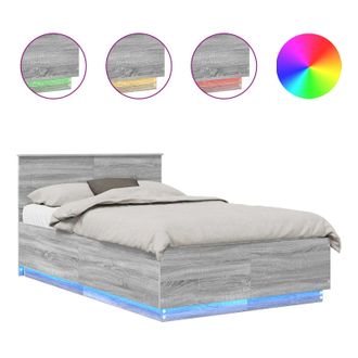 vidaXL Estructura De Cama Con Cabecera Gris Sonoma 120 X 190 Cm Vidaxl