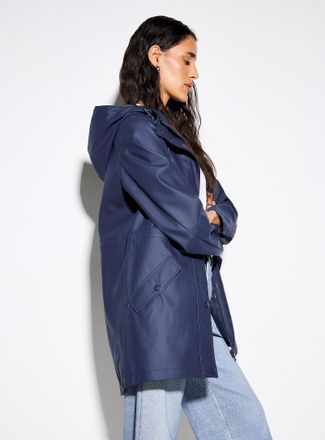 Vero Moda Womens Adjustable-waist coated raincoat