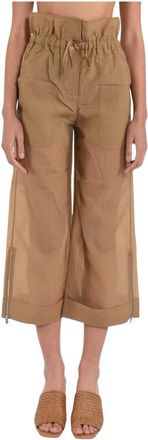 Pinko Pinko, Dames, Broeken, Beige, Maat: XS Nylon