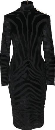 Balmain Zebra-Pattern Midi Dress