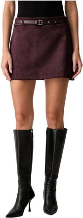 Guess Rokken, Dames, Paars, XS, Polyester, Suede Mini Rok