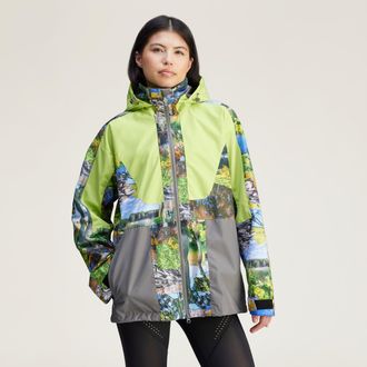 adidas ADIDAS by Stella McCartney Womens TrueNature Earth Collage Backpack Jacket - Green - Size X-Small