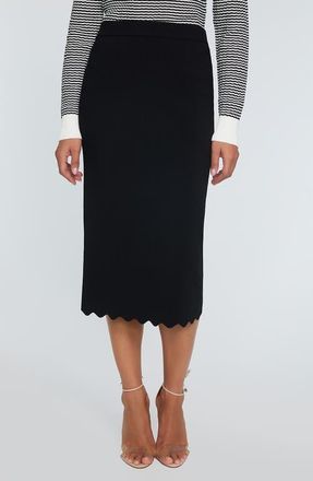 Elie Tahari The Serena Midi Sweater Skirt in Noir at Nordstrom, Size Medium