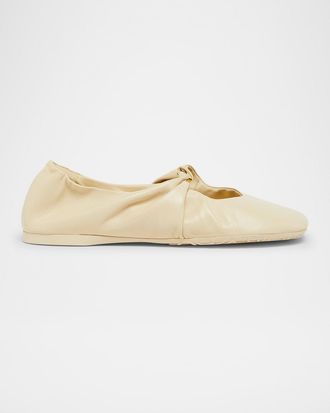 Loewe Pebble Soft Leather Ballerina Flats