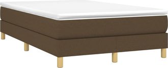 vidaXL Vidaxl - Cama Box Spring Con Colch&oacute;n Tela Marr&oacute;n Oscuro 120x200 Cm