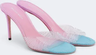 Mach & Mach Crystal Flame embellished PVC mules