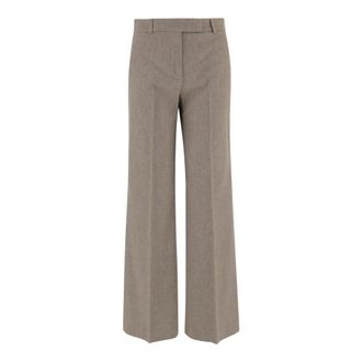 Ql2 Quelledue Wide Trousers, female, Beige, XS, Beige Wool Wide Leg Trousers