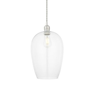 Netlighting LIVORNO Dimmable Stylish Indoor Glass Single Pendant Ceiling Lamp in Silver