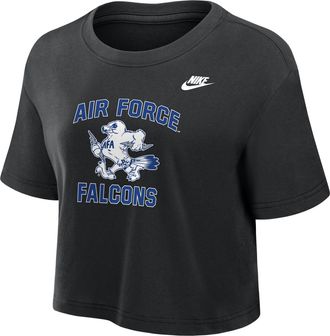Nike Air Force Falcons Nike Womens Dri-FIT Cropped T-Shirt in Black | W11840P404USAA-BLK
