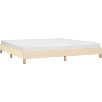 vidaXL Cama Sin Colch&oacute;n Tela Color Crema 200x200 Cm Vidaxl