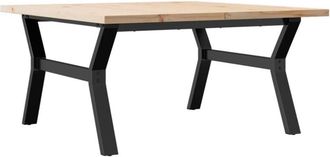 vidaXL Vidaxl - Coffee Table Y-Frame 90x90x45.5 cm Solid Wood Pine and Steel