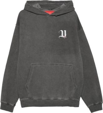Vision Of Super Stone Wash Hoodie met Angel Print - Heren - Hoodies - Grijs - S - Katoen - Hoodies & sweatvesten