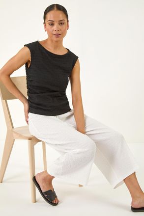 Roman Textured Cropped Stretch Trouser