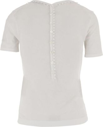 Jacquemus White Ruffle Buttoned T-Shirt