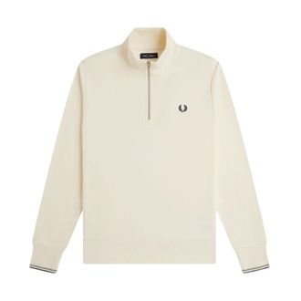 Fred Perry Sudadera con media cremallera - Sweatshirts & Hoodies - Hombre - Beige - XL