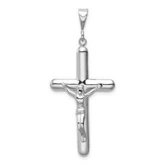 Diamond2Deal 14k White Gold Crucifix Pendant
